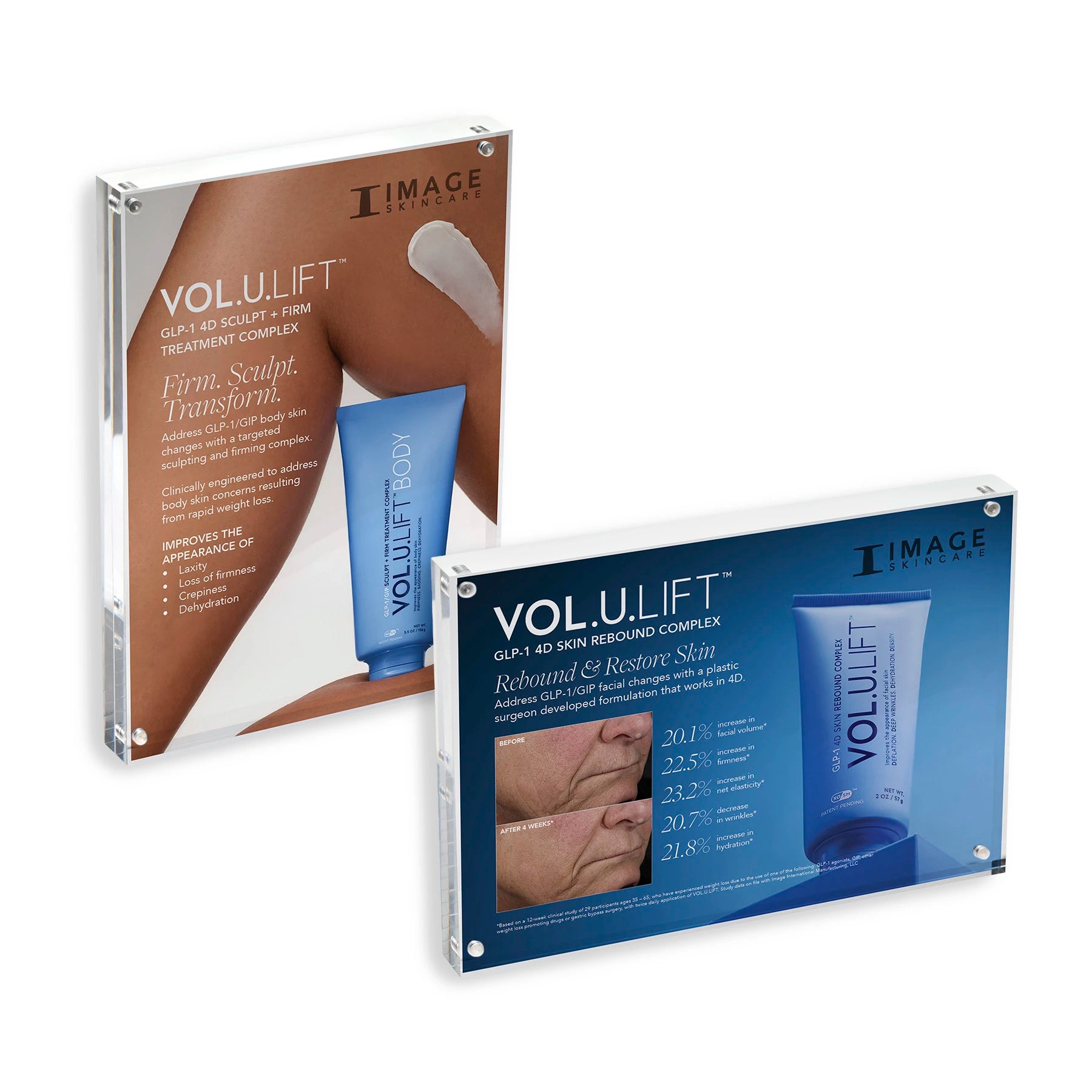 Two boxes of Image Skincare VoluLift product on a white background