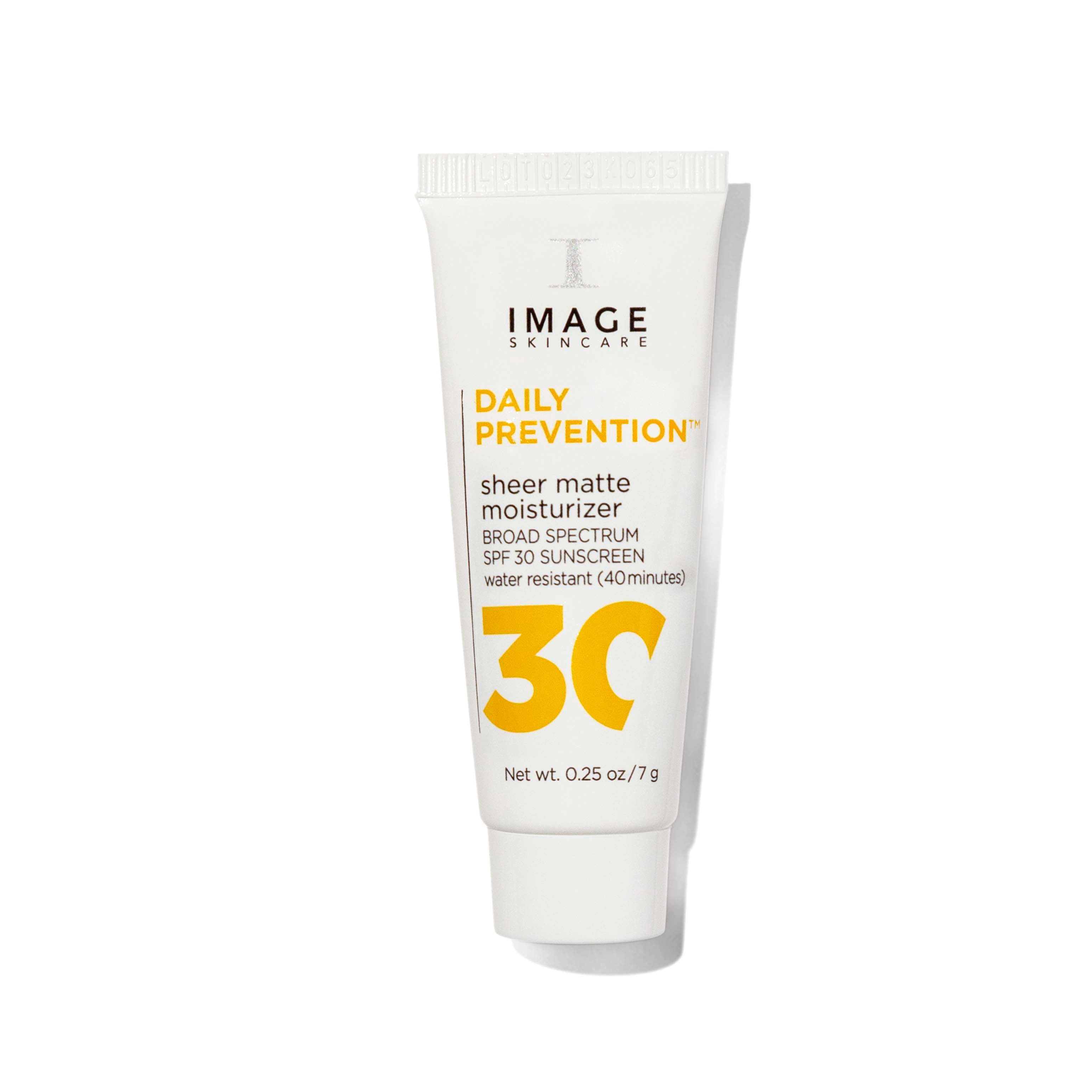 Tube of IMAGE DAILY PREVENTION sheer matte moisturizer with SPF 30