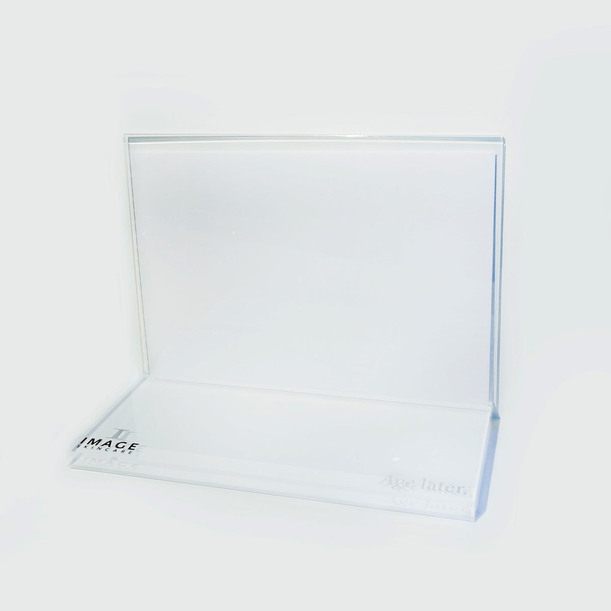 clear acrylic collection display holder on white background