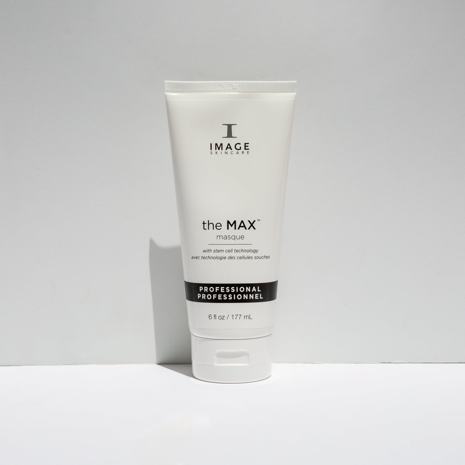 A white tube packaging of 'the MAX masque' by IMAGE Skincare for professional skincare treatment.