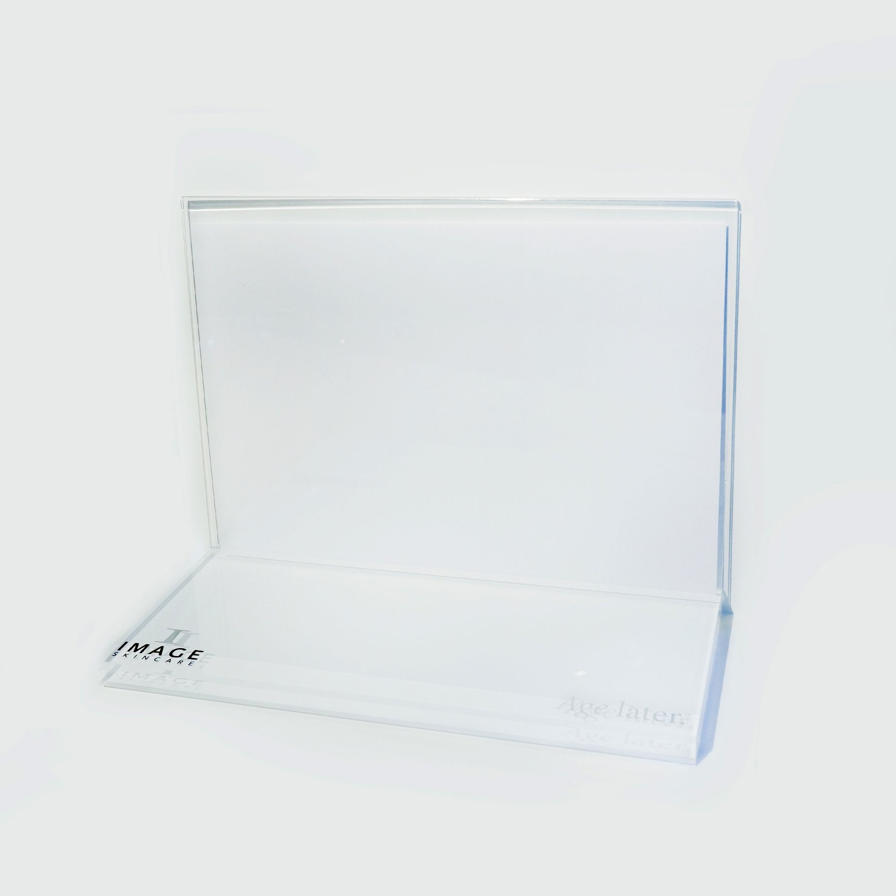 clear acrylic collection display holder on white background
